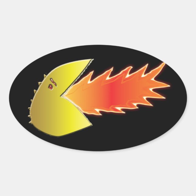 Fire-Breathing Head Oval Sticker (Front)