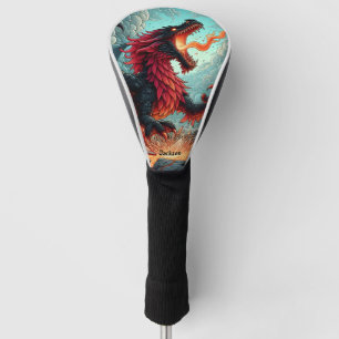 Fire Breathing Red Dragon Personalised Golf Head Cover