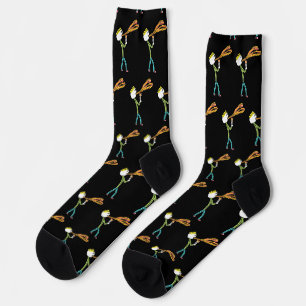 Fire Breathing Stickman Socks