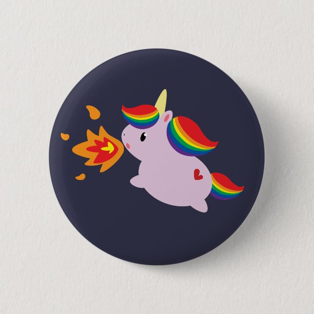 Fire-Breathing Unicorn 6 Cm Round Badge (Front)