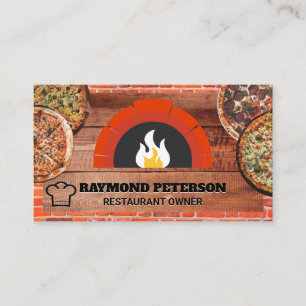 Fire Brick Oven Pizza Pies Business Card