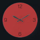 Fire Brick Red B22222 Colour - Add Your Name Optio Large Clock<br><div class="desc">Add a name, initials or some text, or keep the colour alone. Colour coordinates with other items in the store based on the name and the HEX code (six-digit hex triplet) shown. Use this code to mix, match and customise any other item to go with this, or to add to...</div>