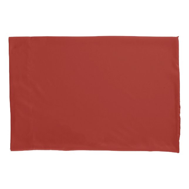 Fire Brick Red Solid Colour Print Pillowcase (Front)