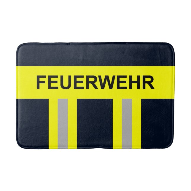 fire brigade symbol uniform blue bath mat (Front)