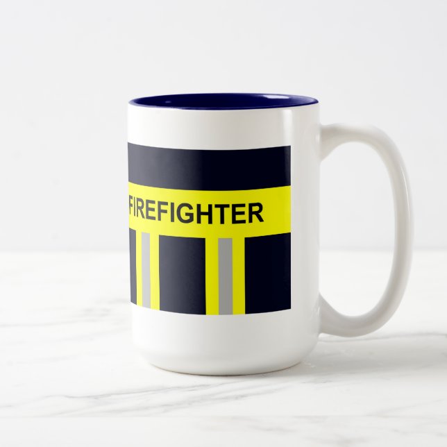 fire brigade symbol uniform blue two-color cup (Right)