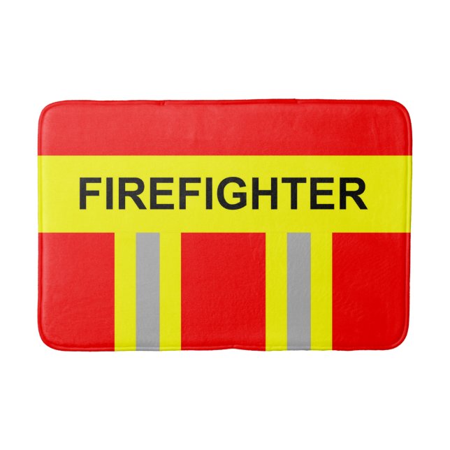 fire brigade symbol uniform red bath mat (Front)