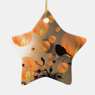 Fire Bubbles Star Ceramic Tree Decoration
