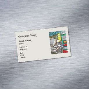 Fire Bucket and Yellow Fire Hose Magnetic Business Card