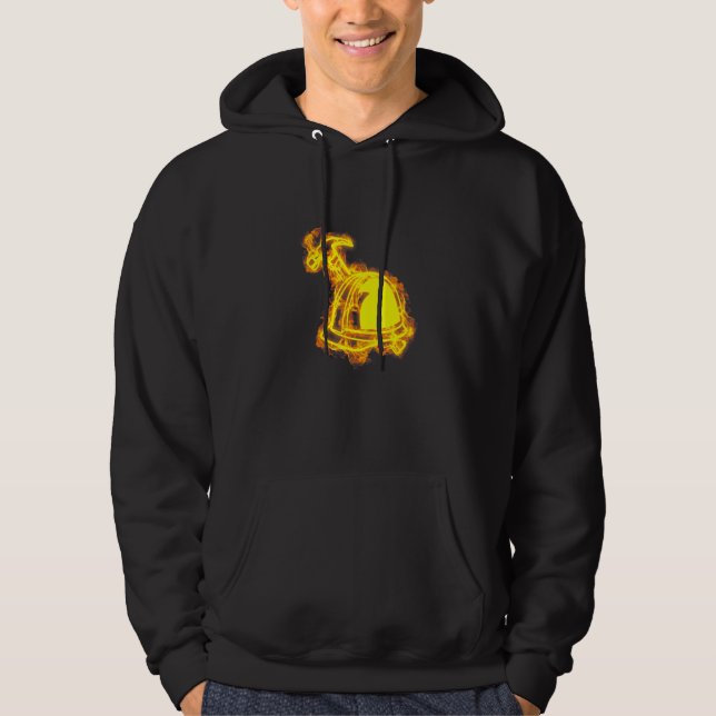 Fire Builder Helmet And Hammer Flames Construction Hoodie (Front)