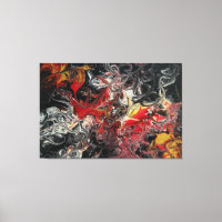 Fire Burst Acrylic Painting on a 60x40 Canvas