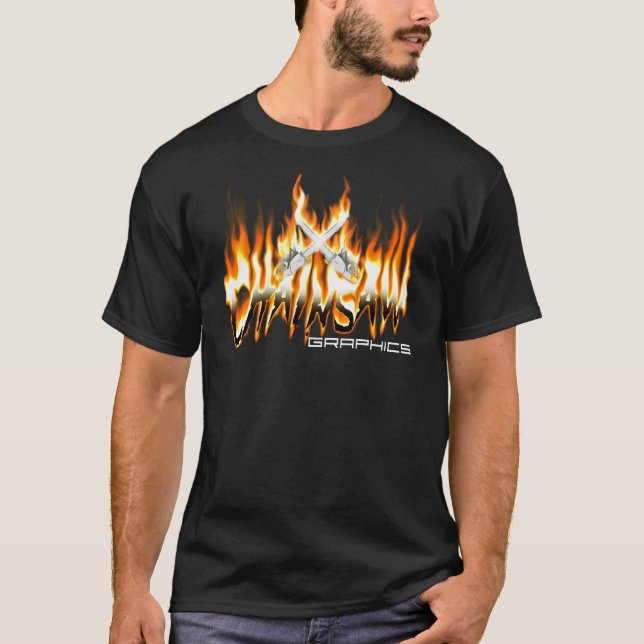 Fire Chainsaw Logo T-Shirt (Front)