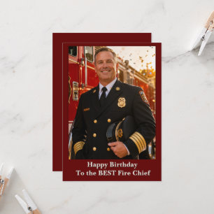 Fire Chief Birthday, Firefighter Birthday Photo Card