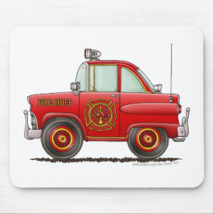 Fire Chief Car Firefighter Fireman Mouse Pad