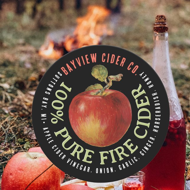 FIRE CIDER Modern Apple Cider Label (Creator Uploaded)
