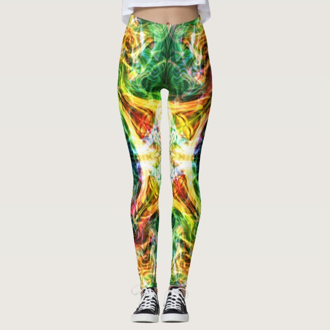 Fire coloured vapours leggings (Front)