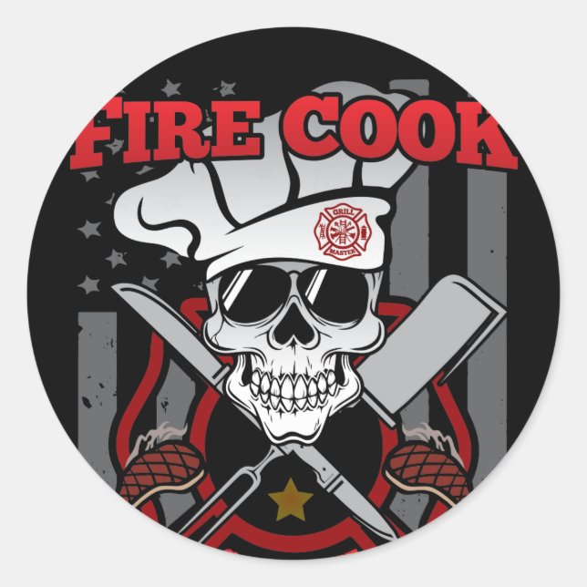 Fire Cook Fire Station Chief Chef Classic Round Sticker (Front)