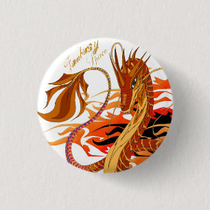 Fire Coral Dragon Fantasy Space Pin