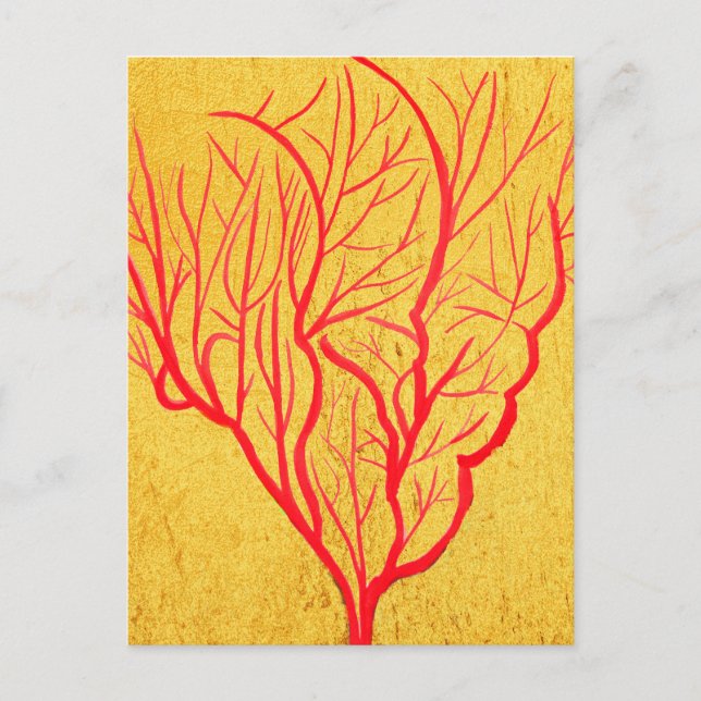 Fire coral environmental nature modern art postcard (Front)