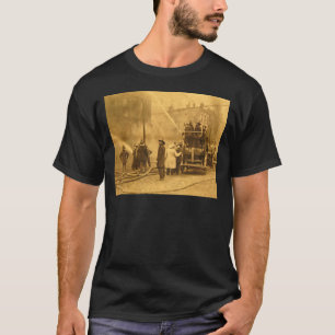 Fire Crew in Action - Vintage T-Shirt