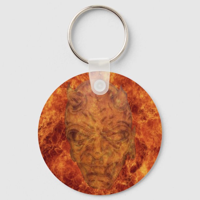 Fire Demon Round Keychain (Front)