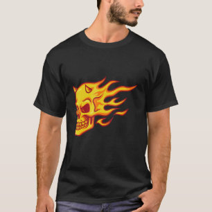 Fire Demon Skull Heads Grunge Punk Metal T-Shirt