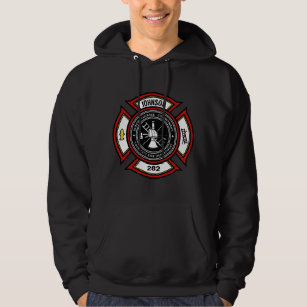 Fire Department ADD NAME Firefighter Badge Rescue Hoodie