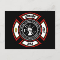 Fire Department ADD NAME Firefighter Badge Rescue