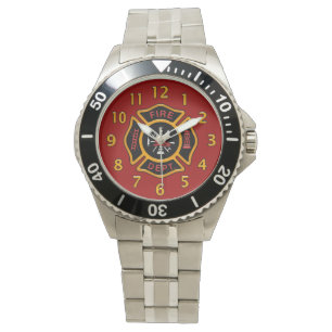 Fire Department Badge Red Watch