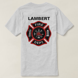 Fire Department Badge w/ Name T-Shirt