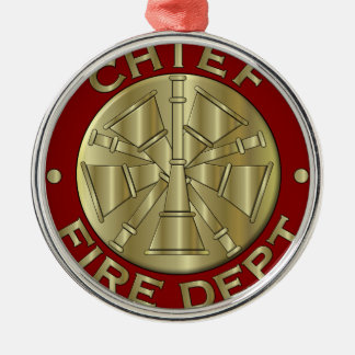 Fire Department Chief Brass Symbol Metal Tree Decoration