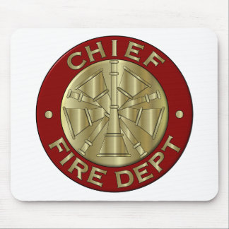 Fire Department Chief Brass Symbol Mouse Pad