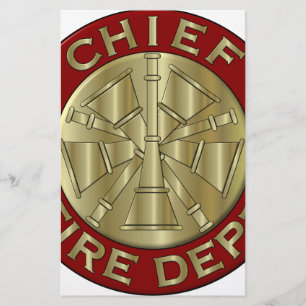 Fire Department Chief Brass Symbol Stationery