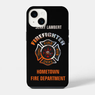 Fire Department Chrome Name Template iPhone 14 Case