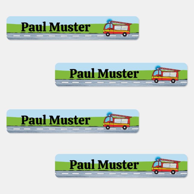 Fire Department Day - 96 Narrow Kid Labels (Group)
