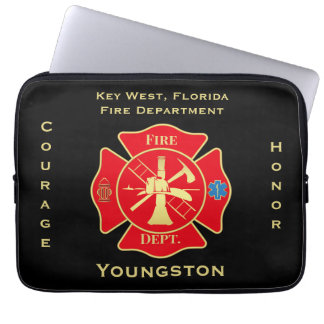 Fire Department Emblem Courage Honour Design Laptop Sleeve