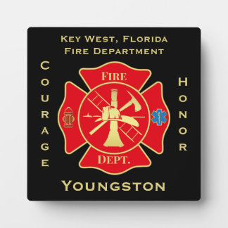 Fire Department Emblem Courage Honour Design Plaque