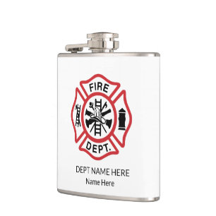 Fire Department Emblem Hip Flask