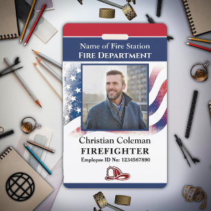 Fire Department Employee Firefighter Photo ID Card ID Badge