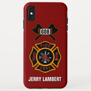 Fire Department Firefighter Badge Name Template iPhone XS Max Case
