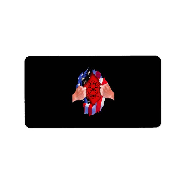 Fire Department Flag Firefighter Thin Red Line Label (Front)
