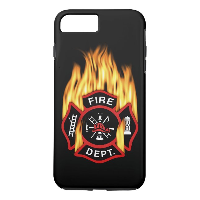 Fire Department Flaming Badge Case-Mate iPhone Case (Back)