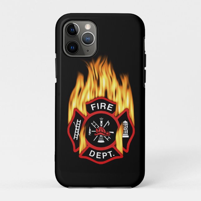 Fire Department Flaming Badge Case-Mate iPhone Case (Back)