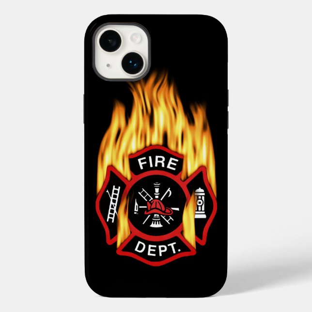 Fire Department Flaming Badge Case-Mate iPhone Case (Back)