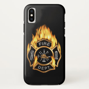 Fire Department Flaming Gold Badge Case-Mate iPhone Case