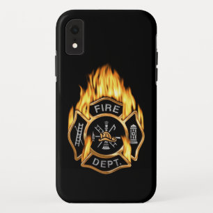 Fire Department Flaming Gold Badge Case-Mate iPhone Case