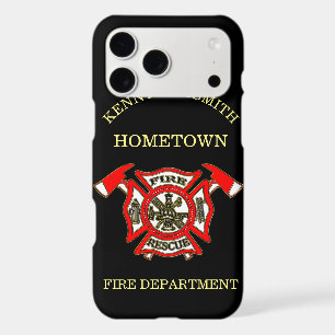 Fire Department Gold And Red Badge With Fire Axes