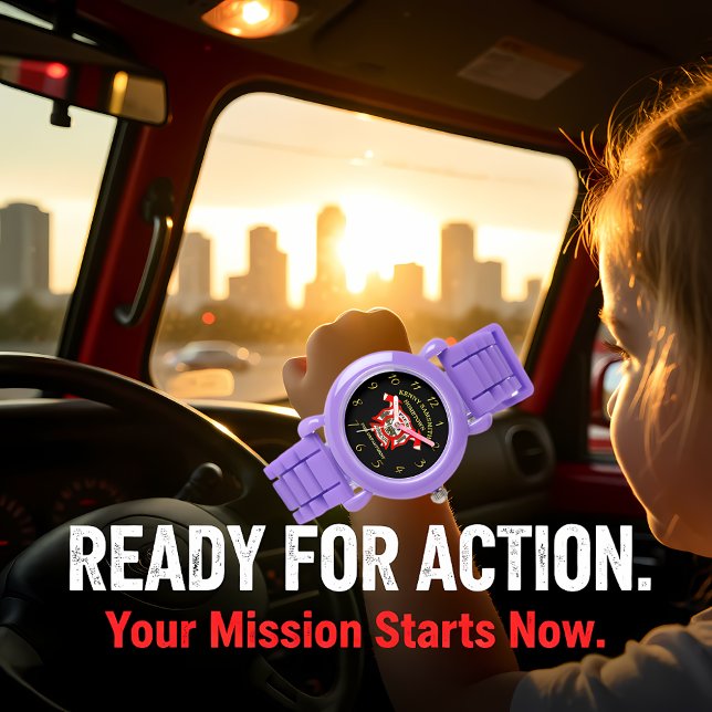 Fire Department Gold And Red Badge With Fire Axes Watch (Creator Uploaded)