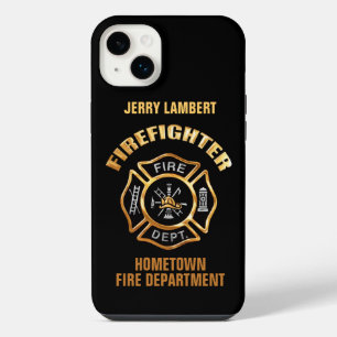 Fire Department Gold Name Template iPhone 14 Plus Case