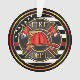 FIRE DEPARTMENT HERO See Back Ornament