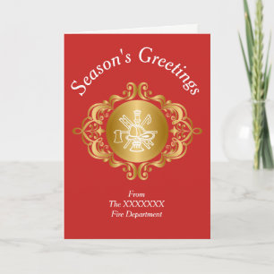 Fire Department  Icon  Customise Christmas Card